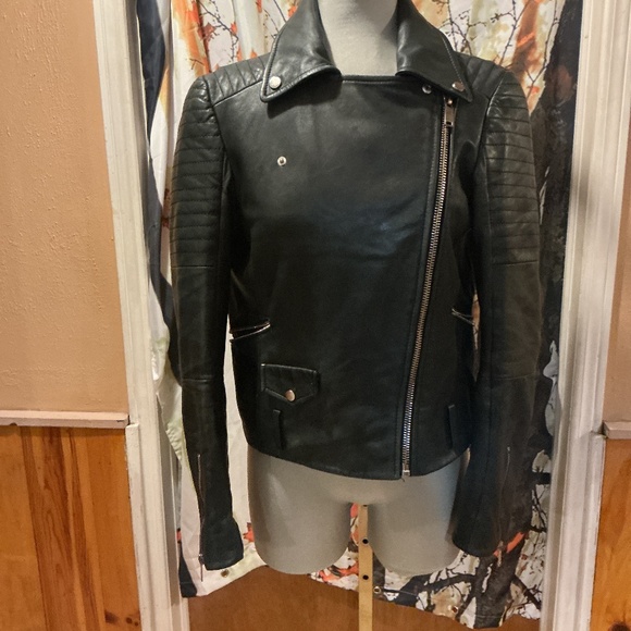 Zara Woman Leather Moto Jacket - Picture 5 of 12